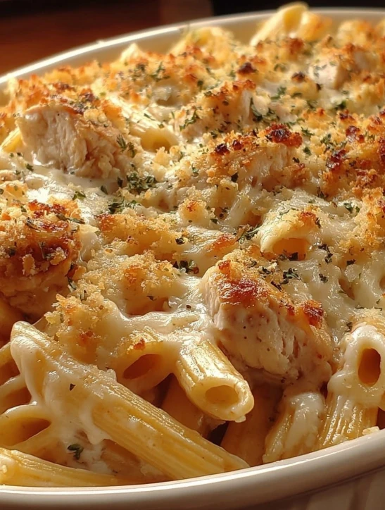 Easy Farmhouse Chicken Penne Bake Homemade Chicken Penne Casserole Recipe Hearty Chicken Penne Pasta Bake Best Cheese For ...