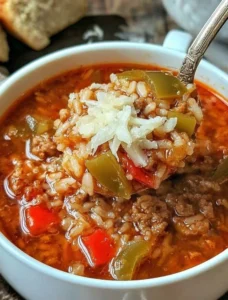 Cozy Grandma’s Stuffed Bell Pepper Soup