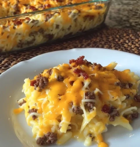 Easy Hamburger Rice Cheese Casserole Recipe Best Cheese For Hamburger Rice Casserole Hamburger Rice Casserole With Cheddar...