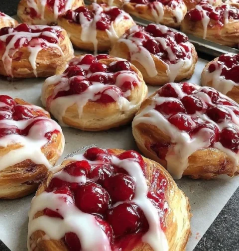Easy Mini Cherry Cheese Danishes Recipe Homemade Cherry Cheese Danish Tutorial Best Cherry Cheese Danish Recipe For Beginn...