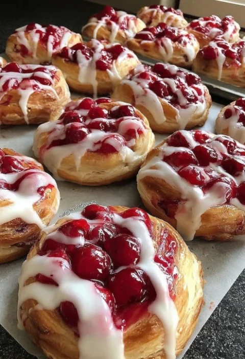 Easy Mini Cherry Cheese Danishes Recipe Homemade Cherry Cheese Danish Tutorial Best Cherry Cheese Danish Recipe For Beginn...