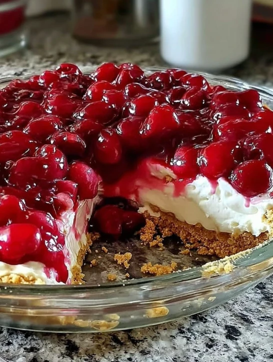 Easy No-bake Cherry Cheesecake Recipe Quick Cherry Cheesecake No-bake Dessert Simple No-bake Cherry Cheesecake Ideas Best ...