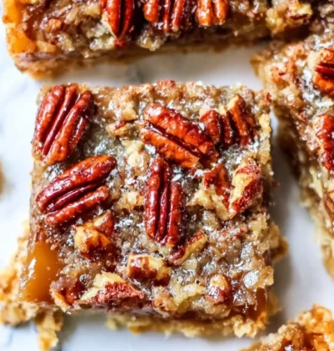 Easy Pecan Pie Bars Recipe Lazy Girl Pecan Pie Squares No-fuss Pecan Dessert Bars Quick Prep Pecan Pie Bars Simple Pecan P...