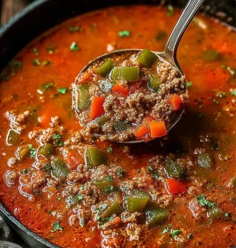 Easy Stuffed Pepper Soup Recipe Family Favorite Stuffed Pepper Soup Healthy Stuffed Bell Pepper Soup Low Carb Stuffed Pepp...