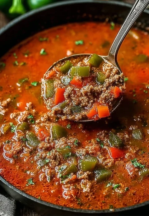 Easy Stuffed Pepper Soup Recipe Family Favorite Stuffed Pepper Soup Healthy Stuffed Bell Pepper Soup Low Carb Stuffed Pepp...