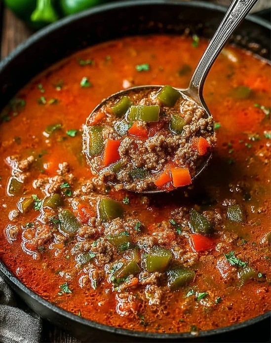 Easy Stuffed Pepper Soup Recipe Family Favorite Stuffed Pepper Soup Healthy Stuffed Bell Pepper Soup Low Carb Stuffed Pepp...