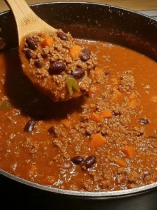 Easy Wendy’s-Style Chili with ground beef and mixed beans
