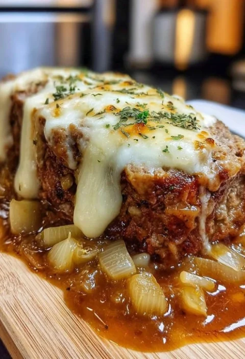 French Onion Meatloaf Recipe Swiss Cheese Topped Meatloaf Best French Onion Meatloaf Gourmet Meatloaf With Swiss Cheese Ea...