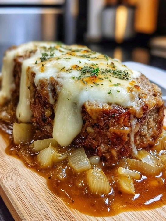 French Onion Meatloaf Recipe Swiss Cheese Topped Meatloaf Best French Onion Meatloaf Gourmet Meatloaf With Swiss Cheese Ea...