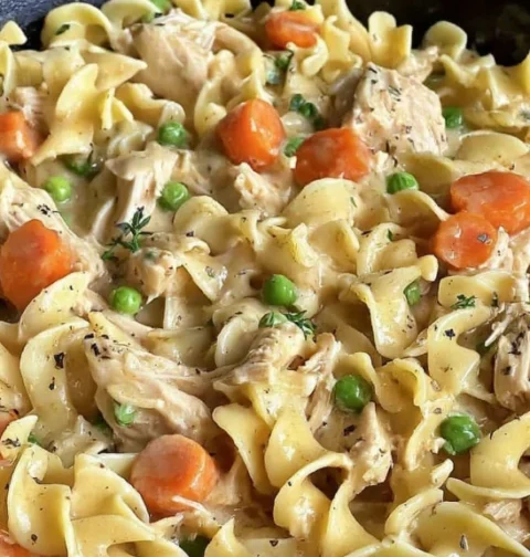 Grandma’s Chicken Pot Pie Skillet Recipe Homemade Chicken Pot Pie Noodle Skillet Best Chicken Pot Pie Skillet For Family...