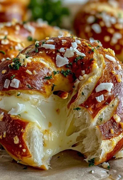 Homemade Mozzarella Stuffed Pretzels Recipe Easy Cheesy Stuffed Pretzels Tutorial Grandma Style Soft Pretzels DIY Best Moz...