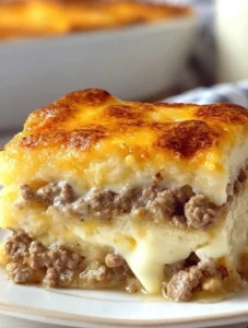 Breakfast Pancake Sausage Casserole Bake with maple flavor