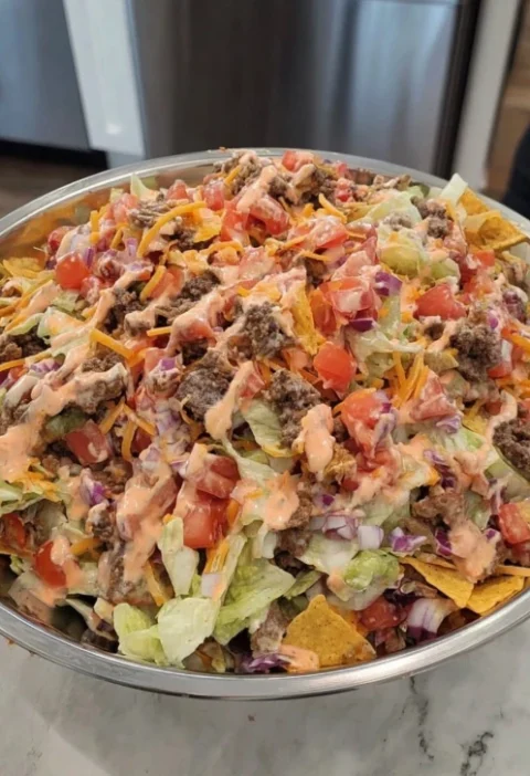 Nana's Dorito Taco Salad Recipe Family Favorite Dorito Salad Ideas Best Dorito Taco Salad Ingredients How To Make Dorito T...