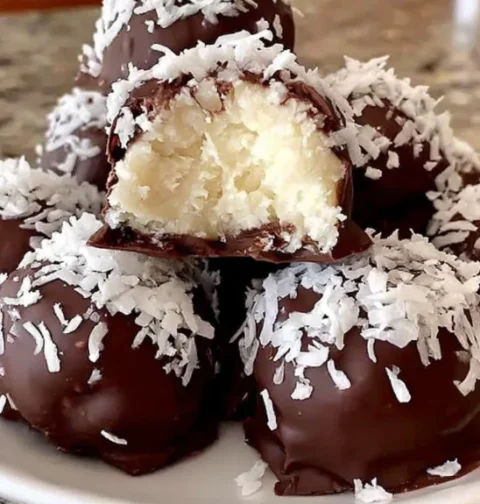 No Bake Coconut Cream Balls Recipe Easy Coconut Cream Balls No Bake Grandma's Winter Wonderland Dessert Coconut Cream Ball...