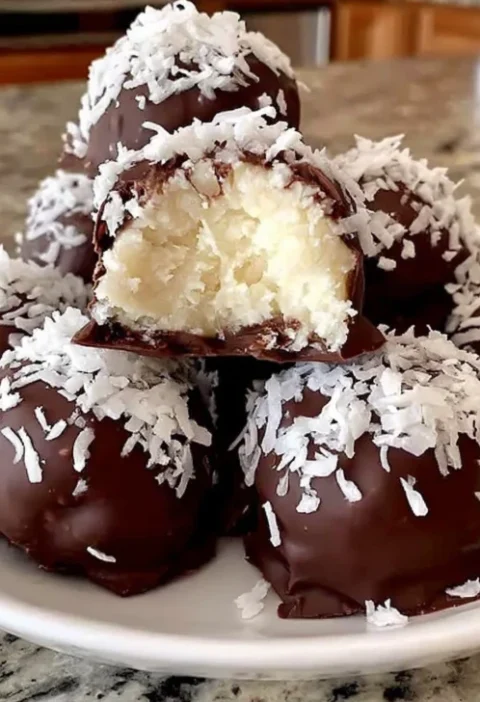No Bake Coconut Cream Balls Recipe Easy Coconut Cream Balls No Bake Grandma's Winter Wonderland Dessert Coconut Cream Ball...