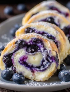Old-Fashioned Country-Style Blueberry Cheesecake Rolls