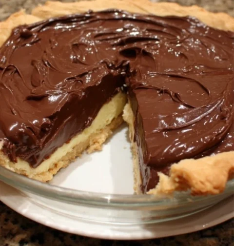 Old-fashioned Chocolate Pie Recipe Easy Best Traditional Chocolate Pie Homemade Old-style Chocolate Pie Classic Chocolate ...
