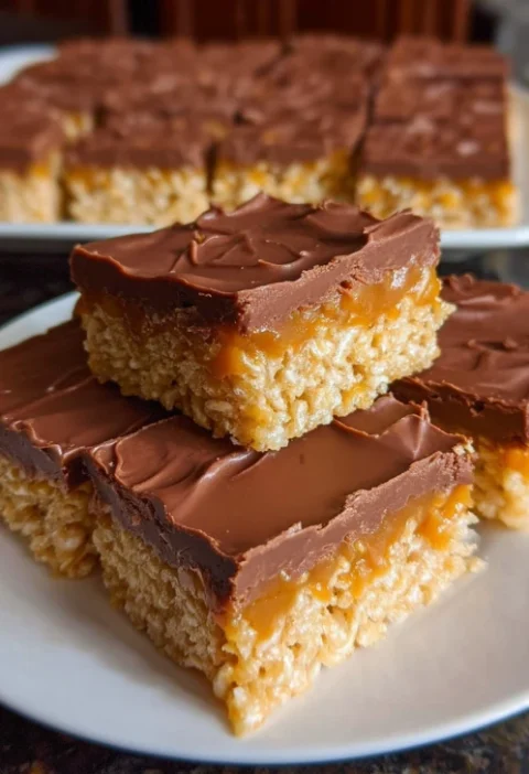 Oldfashioned Scotcheroos Crispy Rice Bars Rich Topping