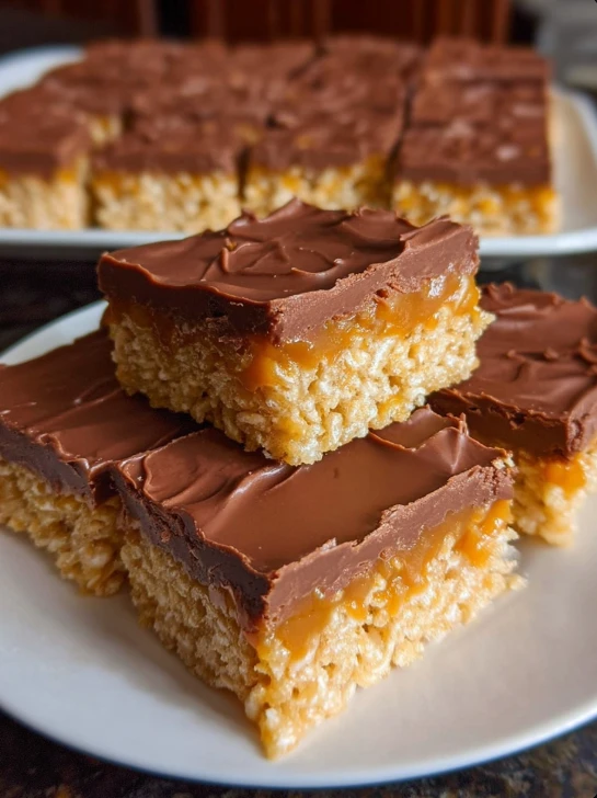Oldfashioned Scotcheroos Crispy Rice Bars Rich Topping