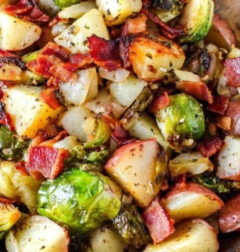 Rosemary Bacon Brussels Sprouts Recipe Easy Rosemary Bacon Brussels Sprouts Best New Potatoes And Brussels Sprouts Dish Ho...
