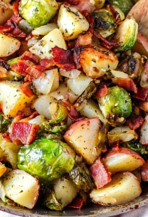 Rosemary Bacon Brussels Sprouts Recipe Easy Rosemary Bacon Brussels Sprouts Best New Potatoes And Brussels Sprouts Dish Ho...