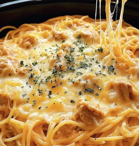 Slow Cooker Amish Cheesy Chicken Spaghetti Recipe Best Chicken Spaghetti In A Slow Cooker Cheesy Amish Chicken Spaghetti S...