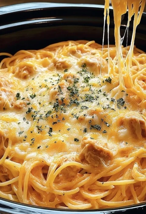 Slow Cooker Amish Cheesy Chicken Spaghetti Recipe Best Chicken Spaghetti In A Slow Cooker Cheesy Amish Chicken Spaghetti S...