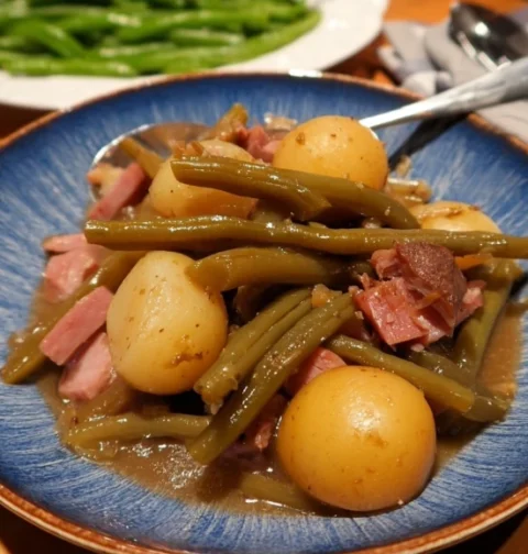 Slow Cooker Green Beans Ham Potatoes Recipe Best Slow Cooker Green Beans With Ham Easy Crockpot Green Beans Potatoes And H...