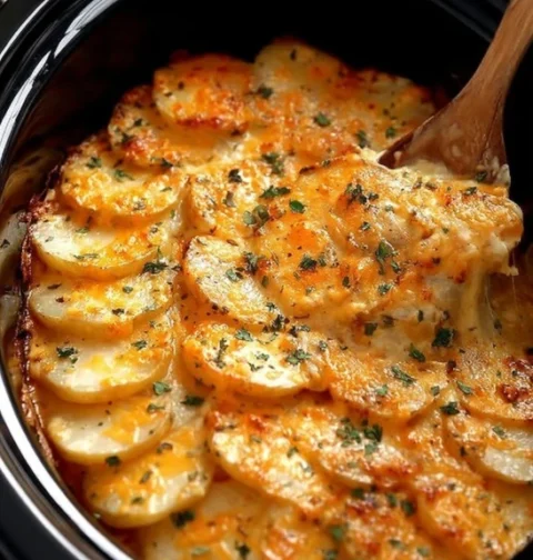 Slow Cooker Scalloped Potatoes With Cheese Easy Crockpot Scalloped Potatoes Recipe Best Slow Cooker Scalloped Potatoes And...