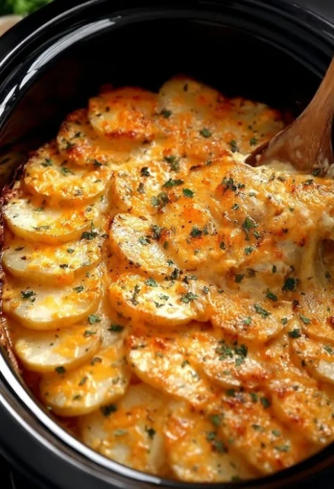 Slow Cooker Scalloped Potatoes With Cheese Easy Crockpot Scalloped Potatoes Recipe Best Slow Cooker Scalloped Potatoes And...