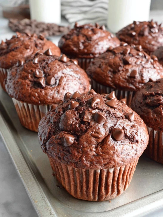 Sour Cream Double Chocolate Muffins