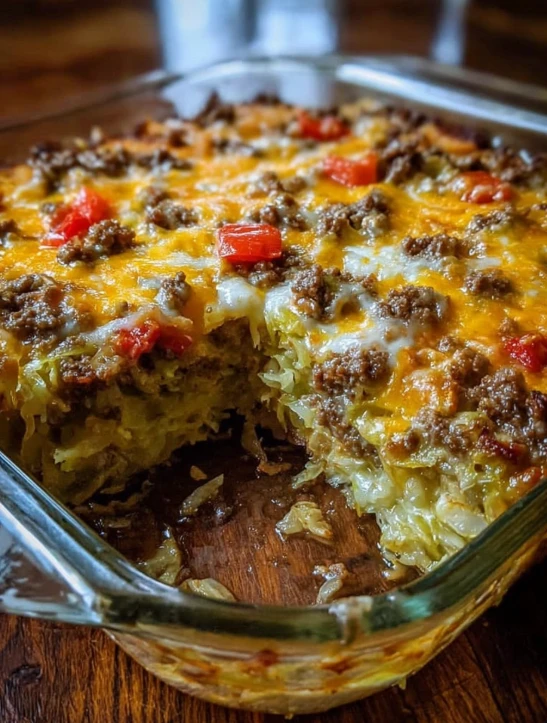 Southern Farmhouse Cabbage Beef Bake Recipe Easy Cabbage Beef Casserole Southern Style Best Southern Beef And Cabbage Bake...