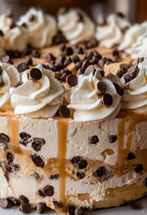 Southern Potluck Ice Cream Cake Recipe Best Chocolate Chip Cookie Dough Ice Cream Cake How To Make Cookie Dough Ice Cream ...