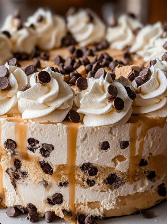 Southern Potluck Chocolate Chip Cookie Dough Ice Cream Cake