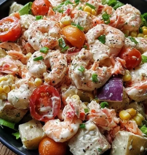Southern Potluck Seafood Salad Recipe Best Seafood Salad For Potluck Homemade Southern Seafood Salad Low Carb Southern Sea...