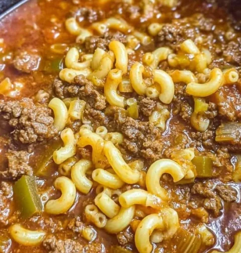 Sunday-style Beef And Macaroni Soup Recipe Homemade Beef And Macaroni Soup Hearty Beef Soup With Macaroni Slow Cooker Beef...