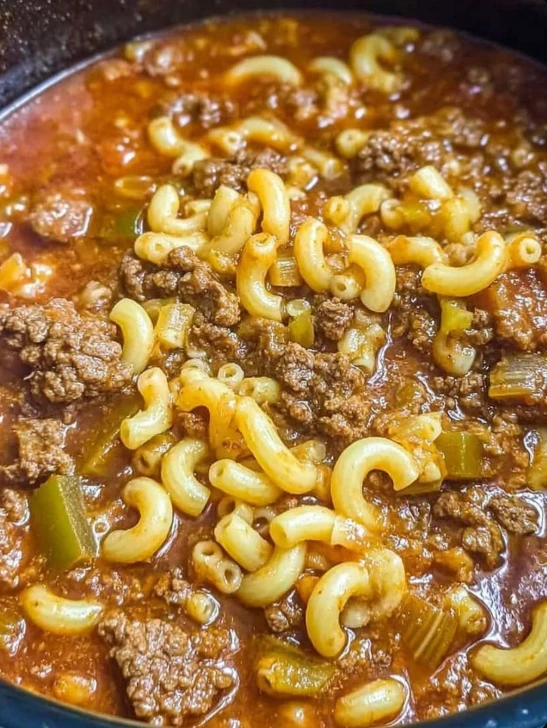 Sunday-style Beef And Macaroni Soup Recipe Homemade Beef And Macaroni Soup Hearty Beef Soup With Macaroni Slow Cooker Beef...