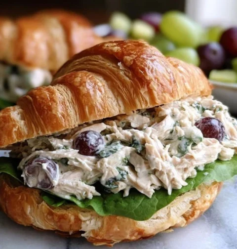 Sweet Savory Chicken Salad Croissant Recipe Best Chicken Salad Croissant For Picnics Loaded Chicken Salad Croissant With G...