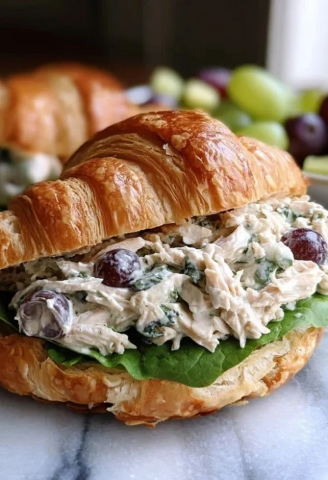 Sweet Savory Chicken Salad Croissant Recipe Best Chicken Salad Croissant For Picnics Loaded Chicken Salad Croissant With G...