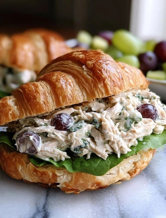 Sweet Savory Chicken Salad Croissant Recipe Best Chicken Salad Croissant For Picnics Loaded Chicken Salad Croissant With G...