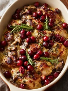 3-Ingredient Easy Pork Cranberry Casserole