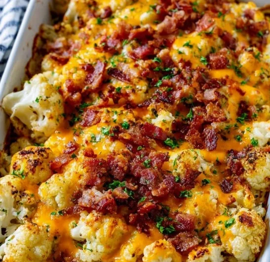 4ingredient Low Carb Loaded Cauliflower Bake