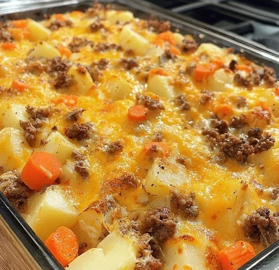 Amish Hamburger Fall Veggies Bake