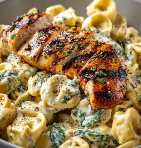 Asiago Chicken Tortellini Recipe Grilled Chicken Alfredo Tortellini Family Favorite Asiago Alfredo Recipe Homemade Asiago ...