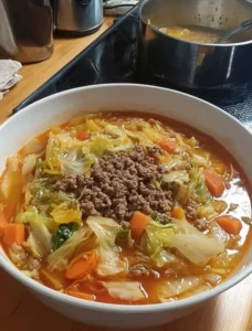 Aunt Millie’s Sunday-Table Cabbage Soup with Hamburger
