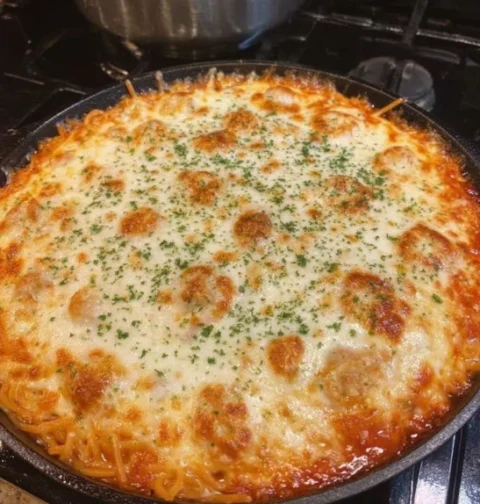 Baked Cream Cheese Spaghetti Casserole