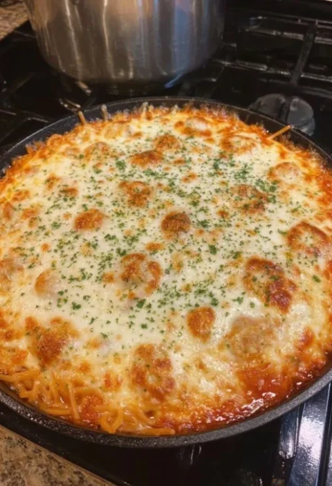 Baked Cream Cheese Spaghetti Casserole
