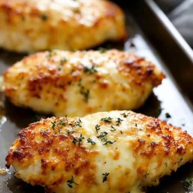 Baked Garlic Parmesan Chicken Cutlets Melted Cheese