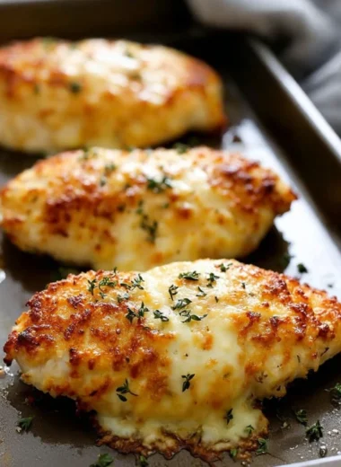 Baked Garlic Parmesan Chicken Cutlets Melted Cheese