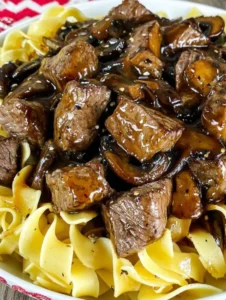 beef tips and noodles